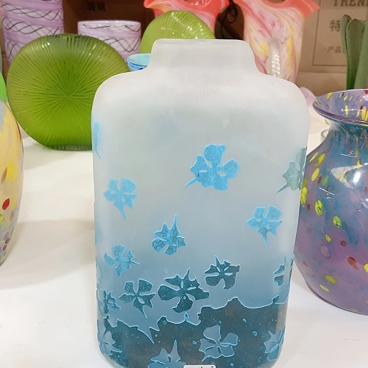 琉璃花瓶高度28厘米5厘米