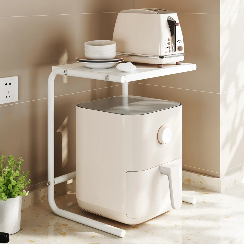 厨房置物架空气炸锅收纳架电饭煲架子CU型加高下空式台面分层锅具