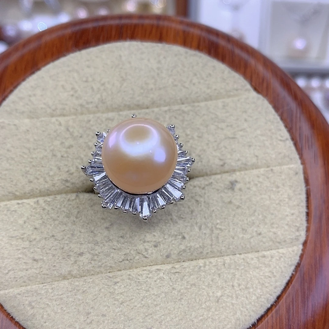 淡水珍珠戒指合金14.1