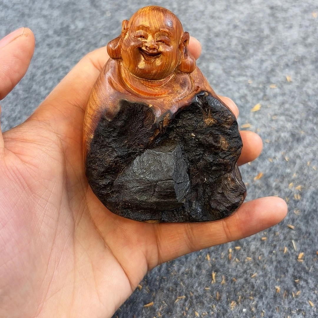 崖柏太行崖柏把件绿色结油五灵脂把件摆件