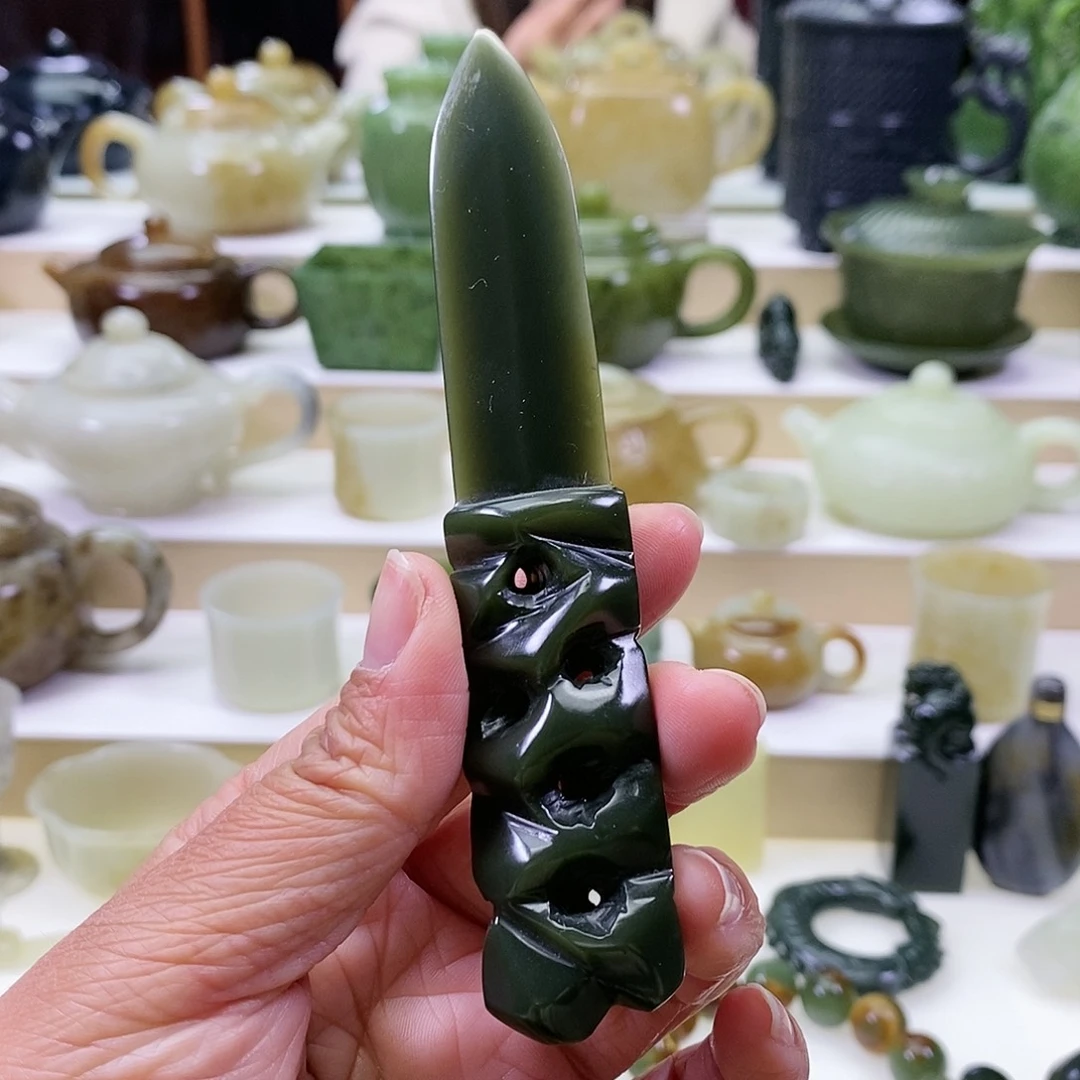 和田玉茶刀未镶嵌