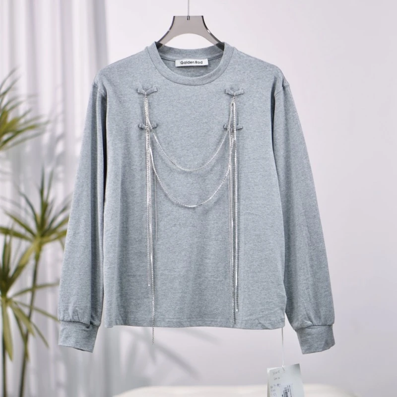 尚系列  Y234-5  女装春秋时尚链条圆领卫衣花灰色FW16R96