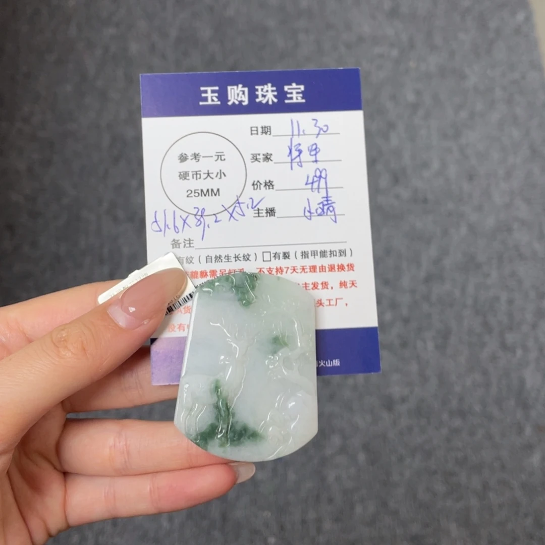 将***军翡翠未镶嵌颈饰禄牌