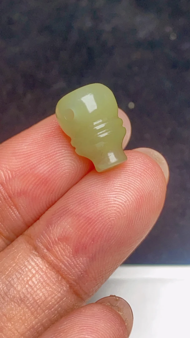 和田玉晴水三通中国风玉石手串佛头配饰