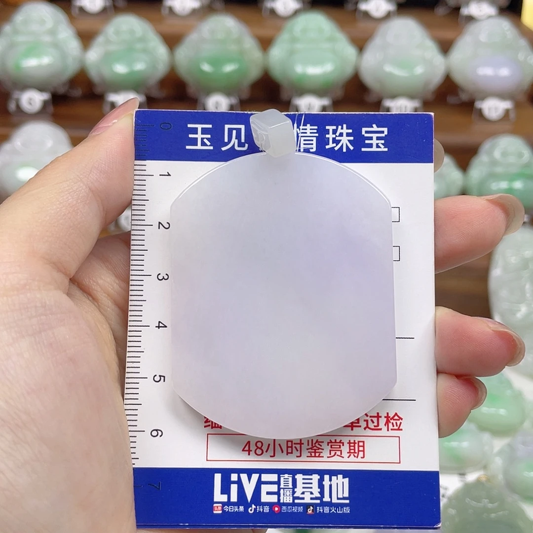 翡翠未镶嵌颈饰无事牌