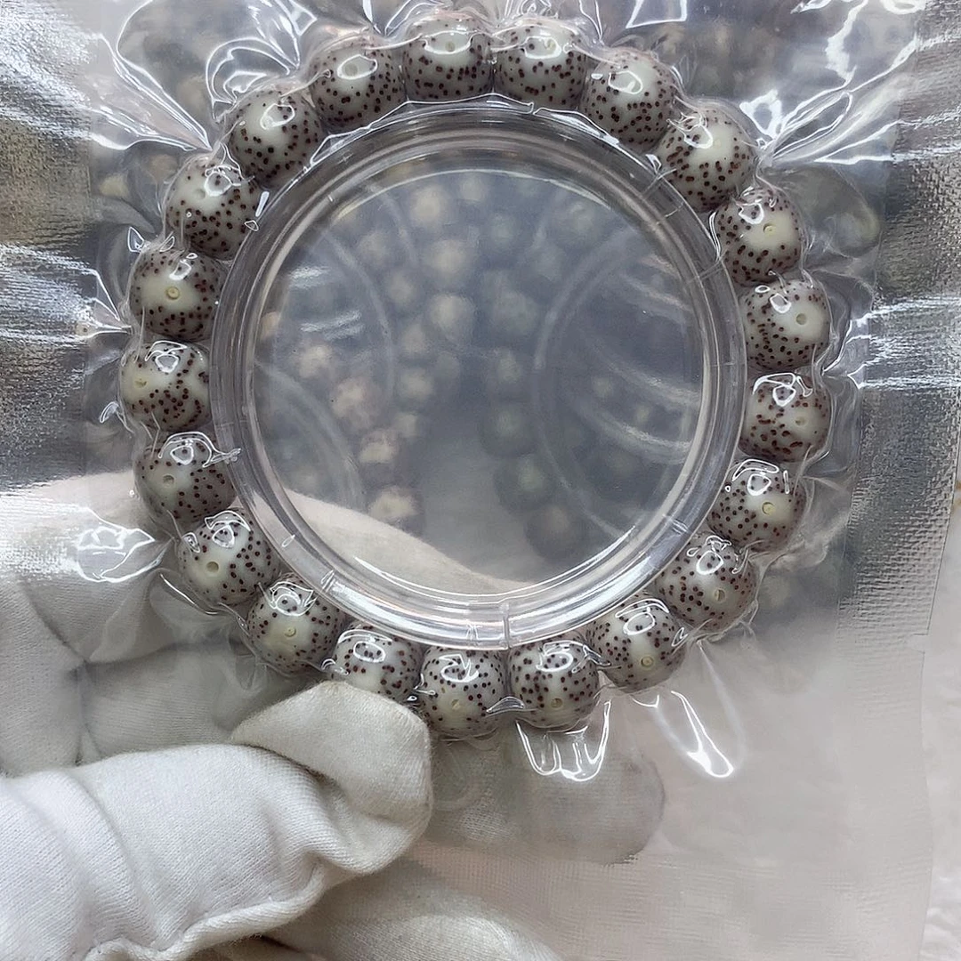 星月菩提手串5号精品细星灰冰留白11×10