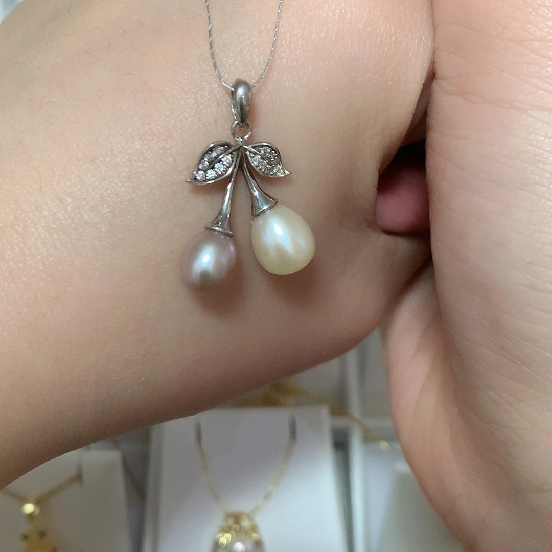 淡水珍珠颈饰银S925镶嵌明***好