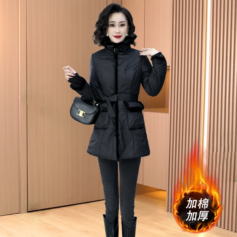 【棉服】冬季时尚高端中长款加厚小个子修身显瘦棉衣棉服外套