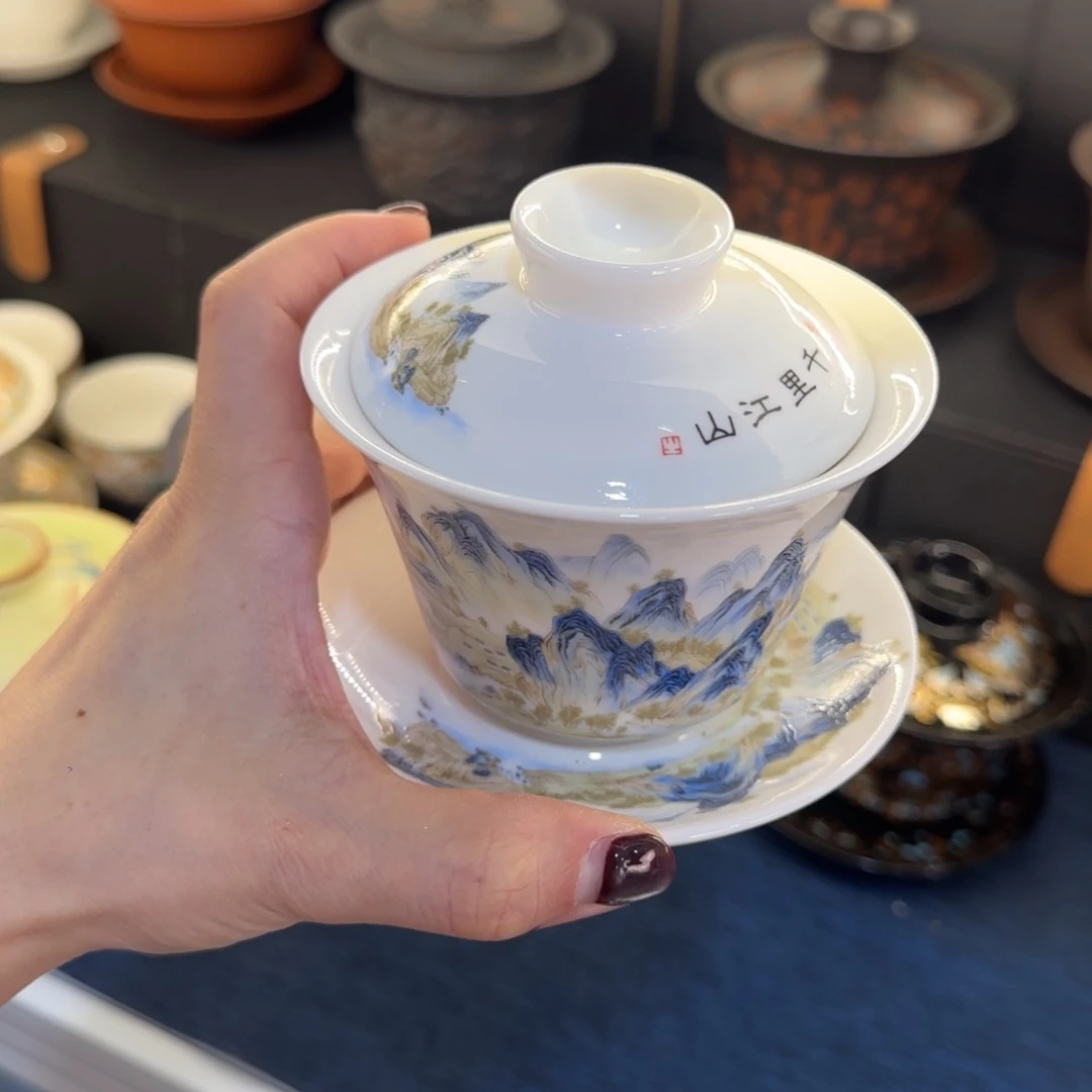 陶景德陶瓷盖碗茶具