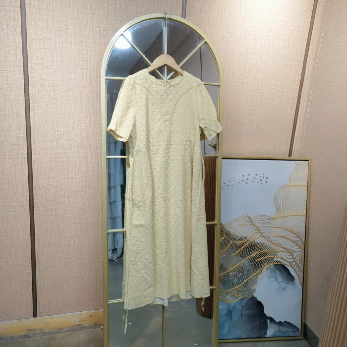 CN78孕妇咖色连衣裙M90-120 L130 XL140