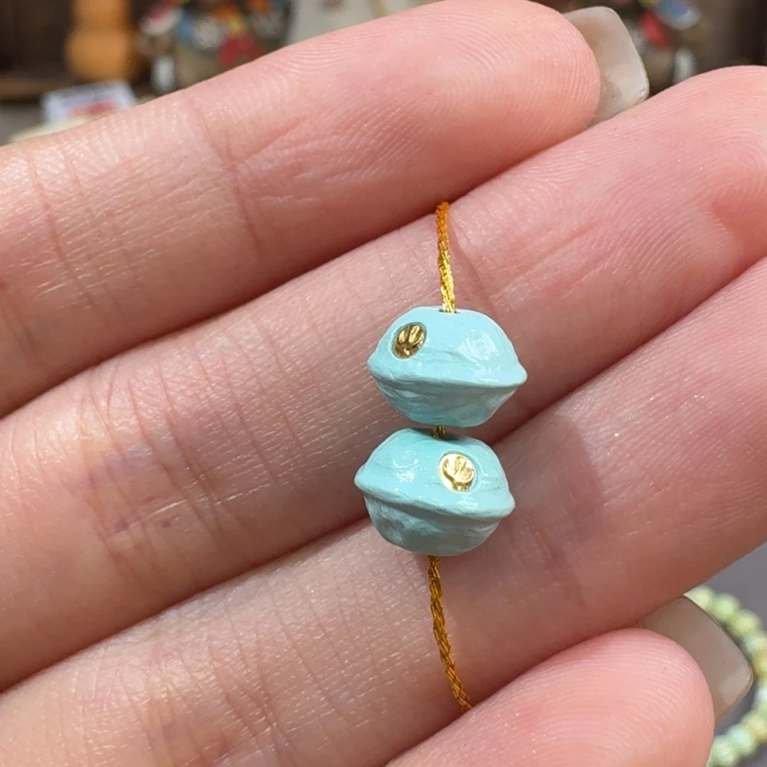 未镶嵌绿松石珠宝半成品百香籽8.8mm