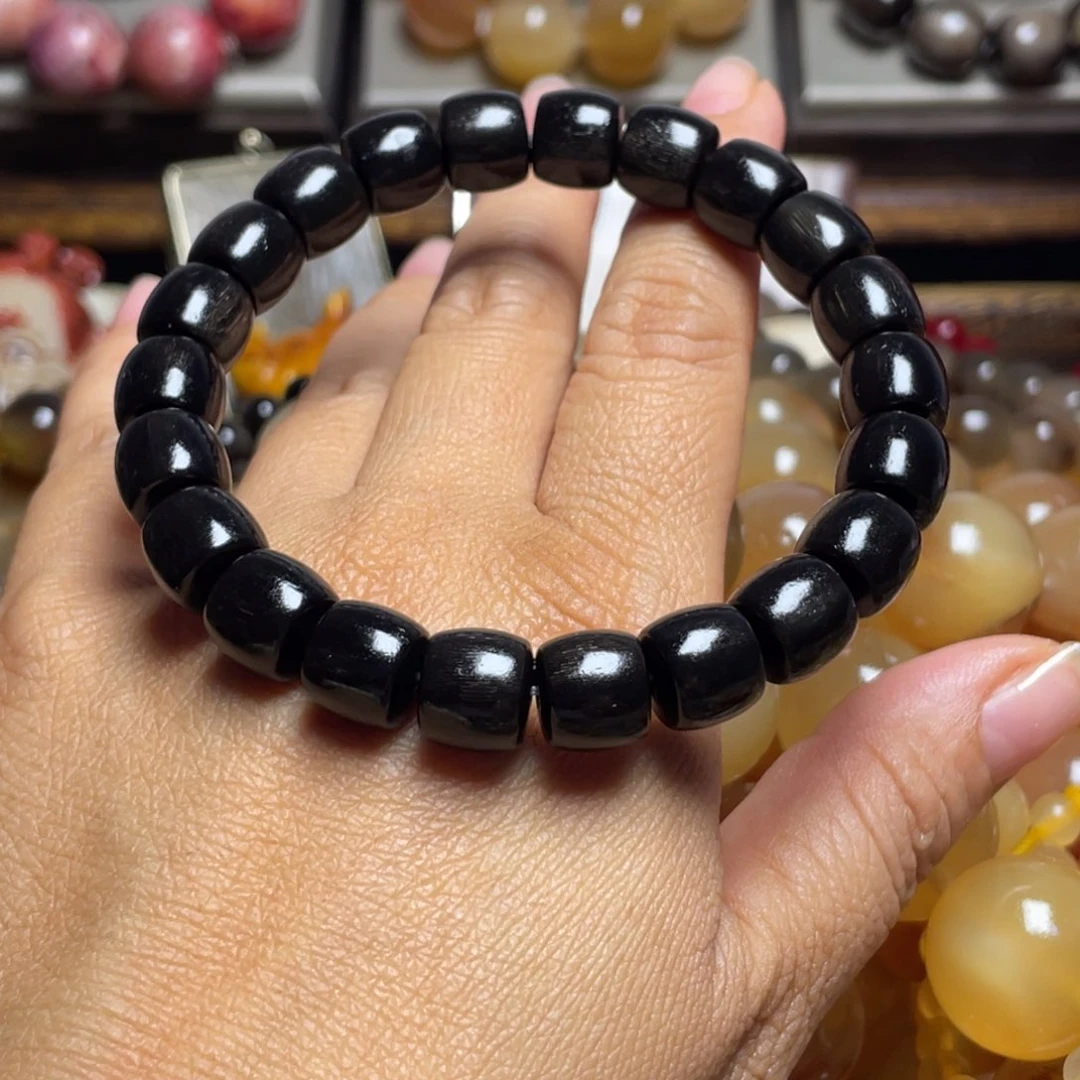 图***子石英石铁合金驴蹄子1.0直切手串