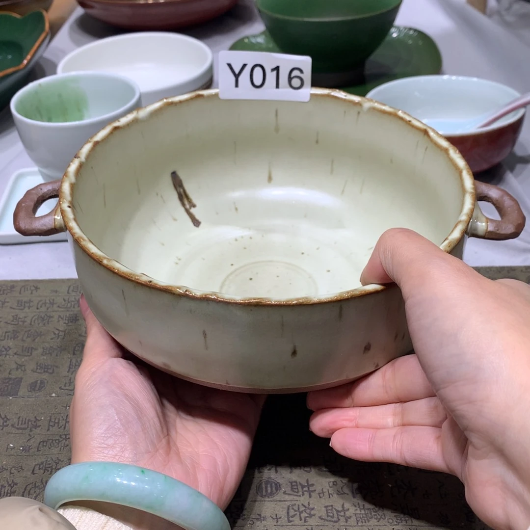 陶景德镇粗陶复古盘碗微瑕