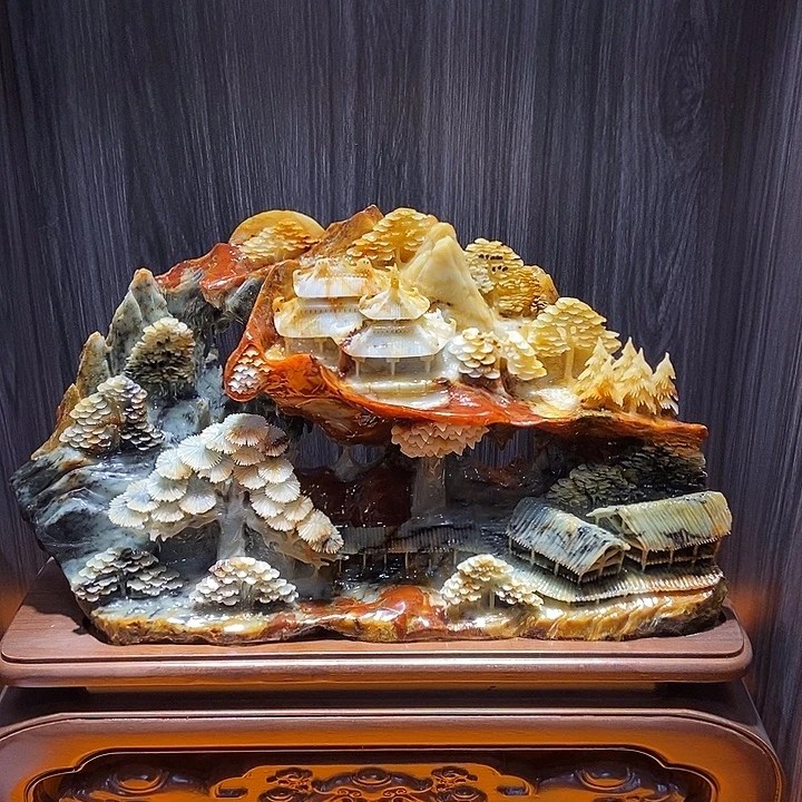 蛇纹石玉（覆膜）合金珠宝奇石