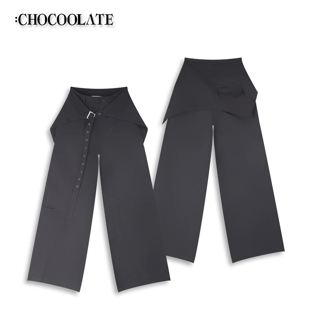 it：CHOCOOLATE高腰显瘦休闲阔腿工装裤CCLPTXKL02950