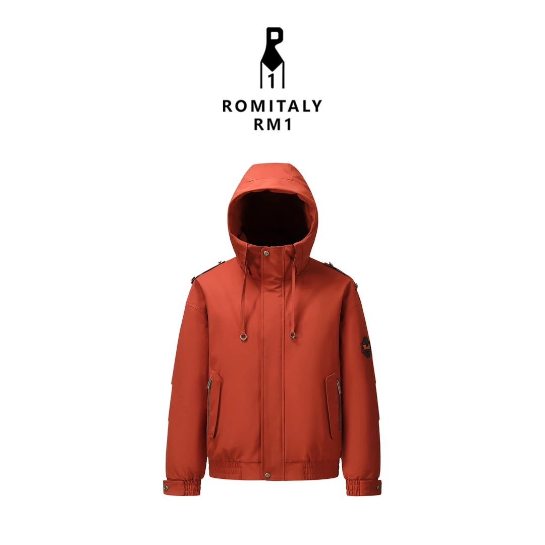 戎美意产2025冬季新款女式夹克款羽绒服男女同款情侣款时尚百搭暖