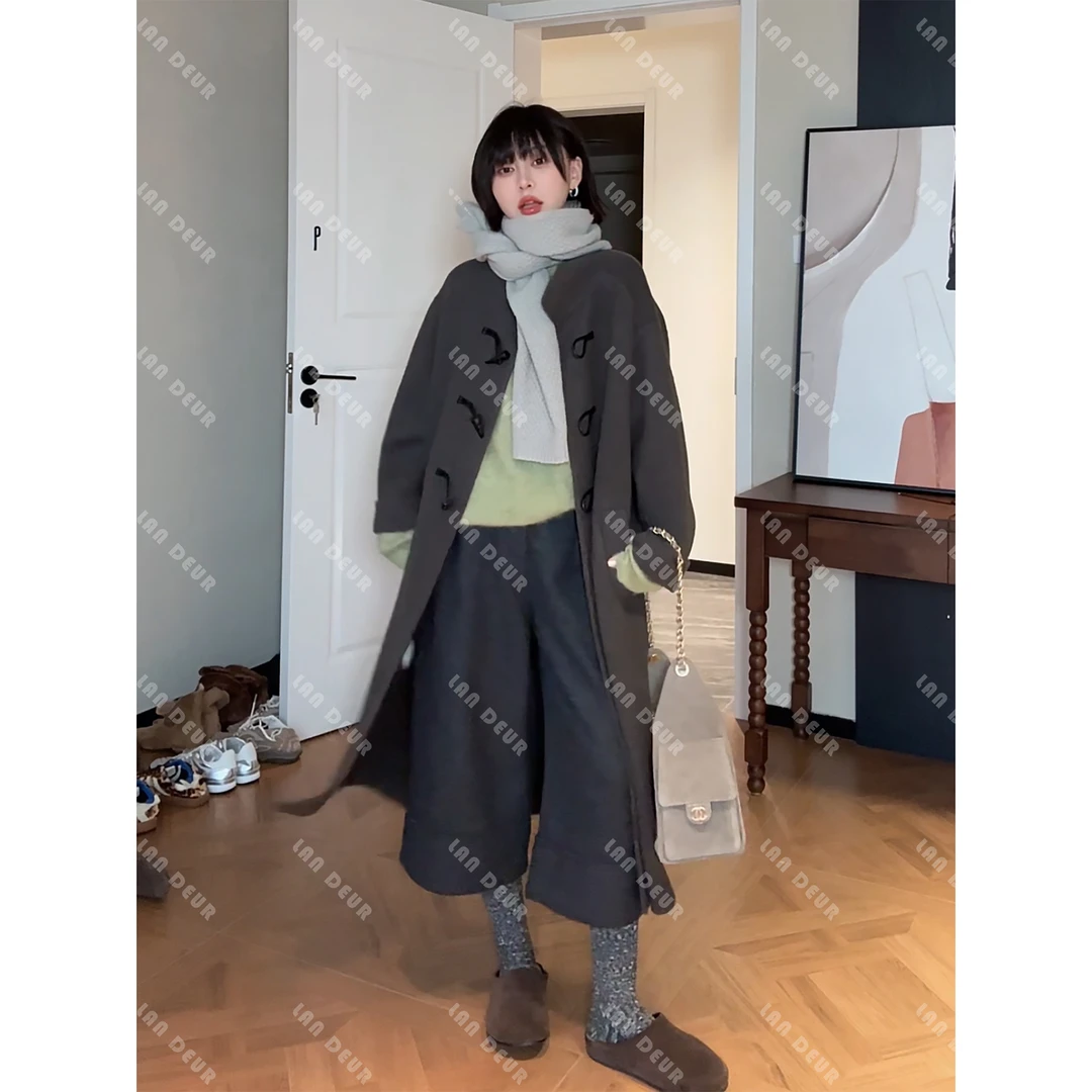 【暖冬絮语】绵羊毛百搭气质老钱风简约宽松显瘦设计感休闲裤