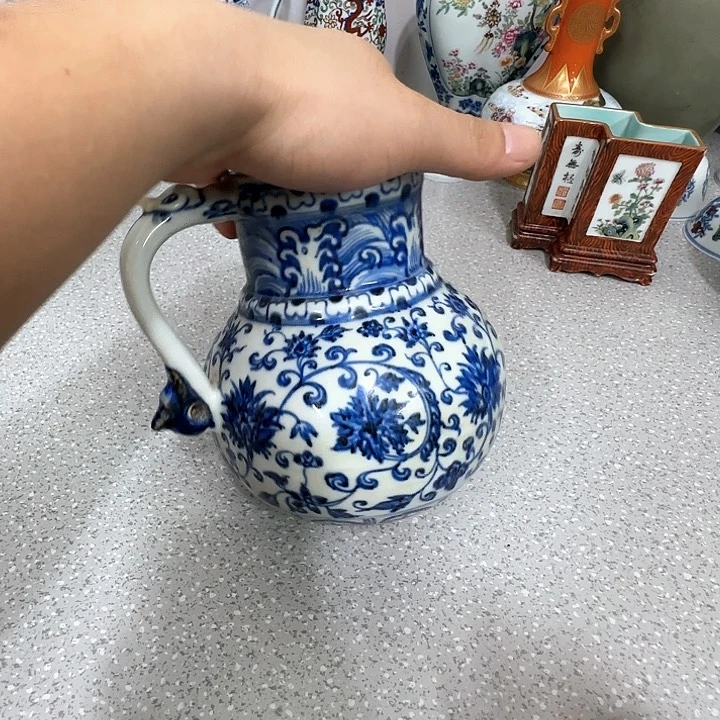天***峰摆件陶瓷纯手工青花瓶