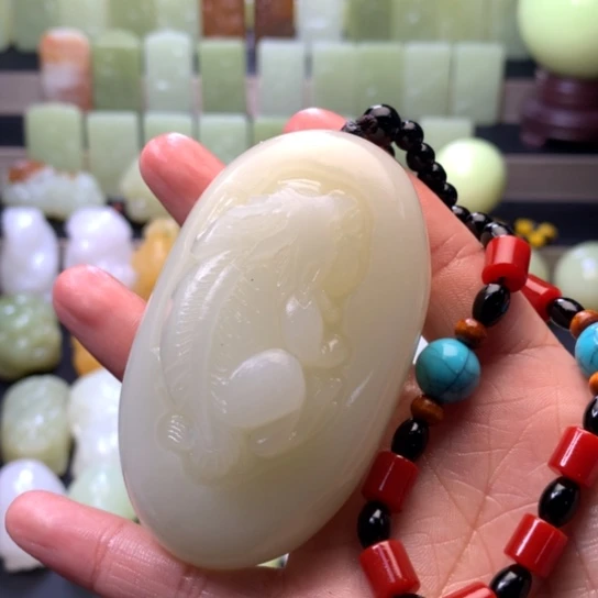 石材方解石手把件