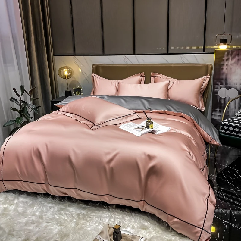 高端出口意大利长绒棉四件套轻奢100%全棉床单被套网红丝滑爆款