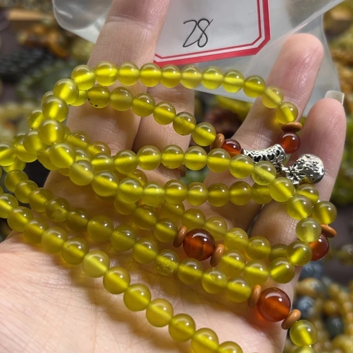 蛇纹石玉足铂镶嵌手链