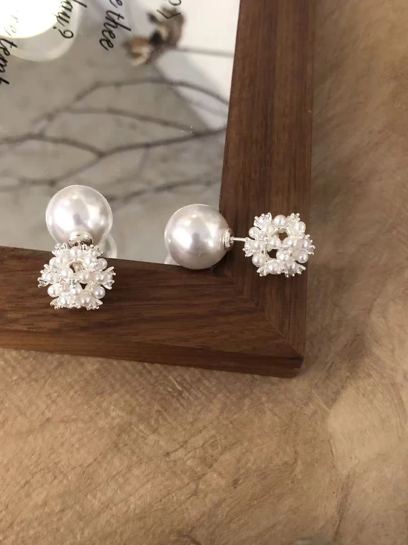 铜合金耳饰 洋气网红珍珠耳钉女轻奢耳饰2025年火爆款大气上档次