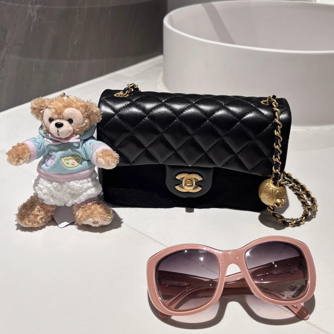 99新 Chanel/香奈儿 黑金 金球CF大mini 链条包25年