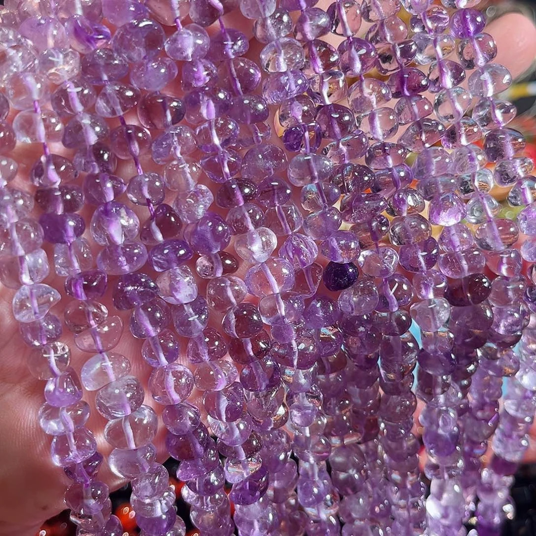 玛瑙/玉髓合金珠宝半成品玻利维亚紫水晶一条10mm