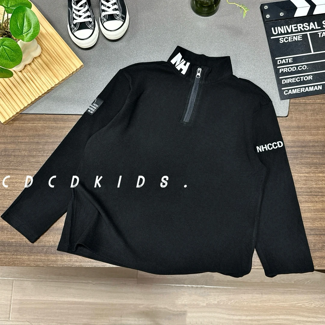 川度25365儿童打底衫拉链百搭韩版男女童长袖T恤秋装印花上衣秋季