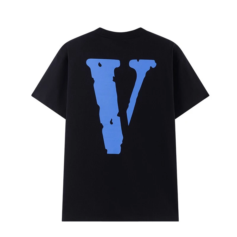 蓝V 短袖男女同款欧美潮牌T恤春季大V情侣休闲上衣高街嘻哈