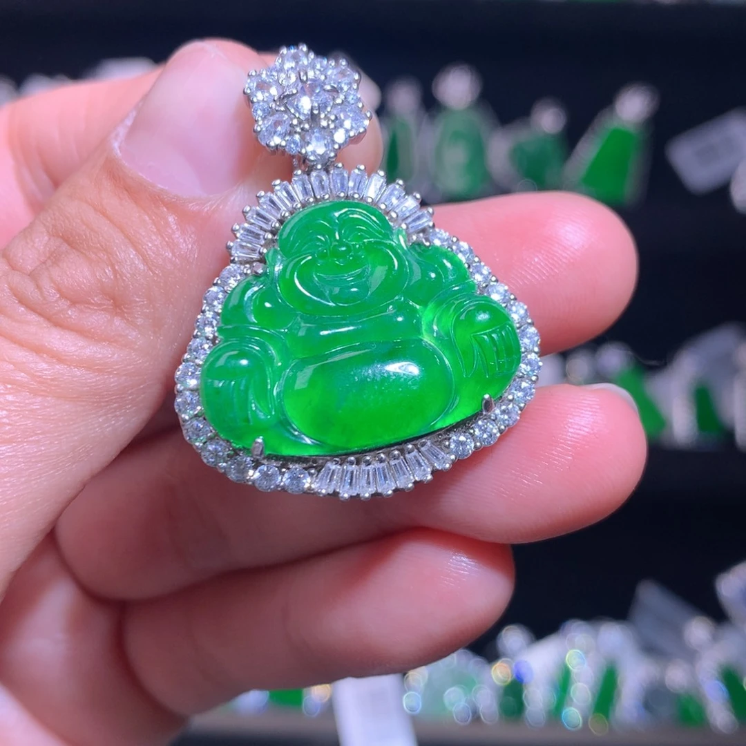 【闪购商品】颈饰银S925镶嵌翡翠天然翡翠