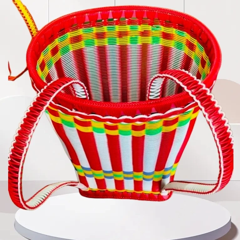 加厚背篓藤编塑料家用民族风背篓背兜买菜实用批发家庭大人好物