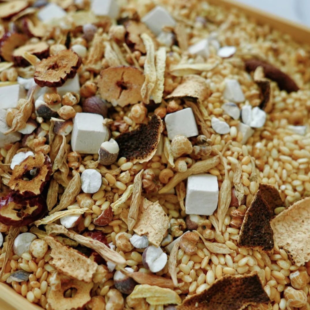 精选新会核心产区干仓陈皮炒米茶