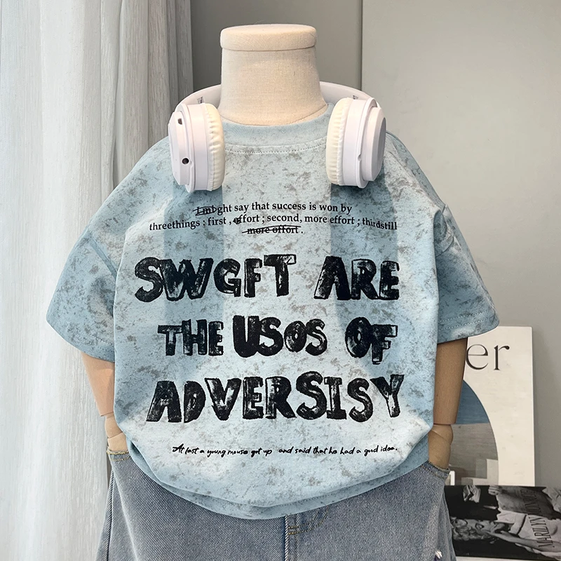 宇城童心坊男童夏装T恤2025洋气儿童夏季酷帅短袖宝宝薄夏装上衣