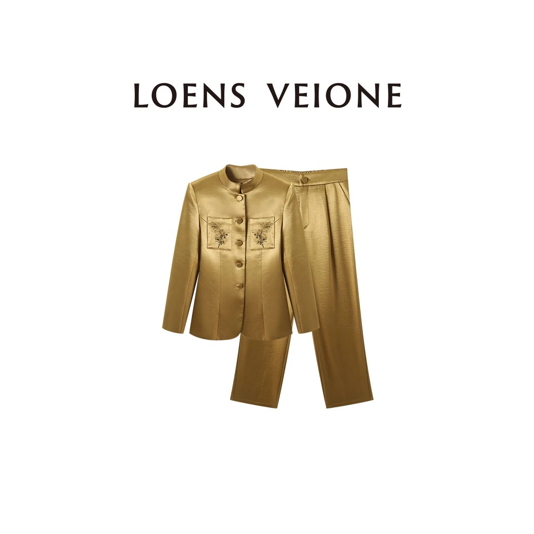 LOENS VEIONE/罗拉【鲲之梦境】新中式刺绣时装套装25CVCD0190N