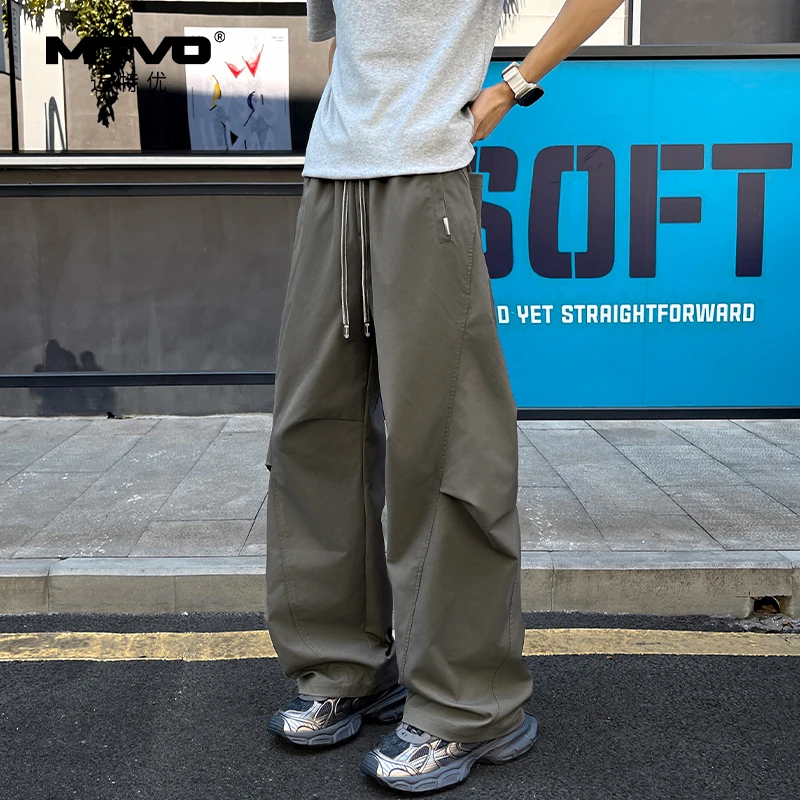 抽绳直筒休闲裤2025年秋季新款男款美式潮牌时尚高街百搭休闲长裤