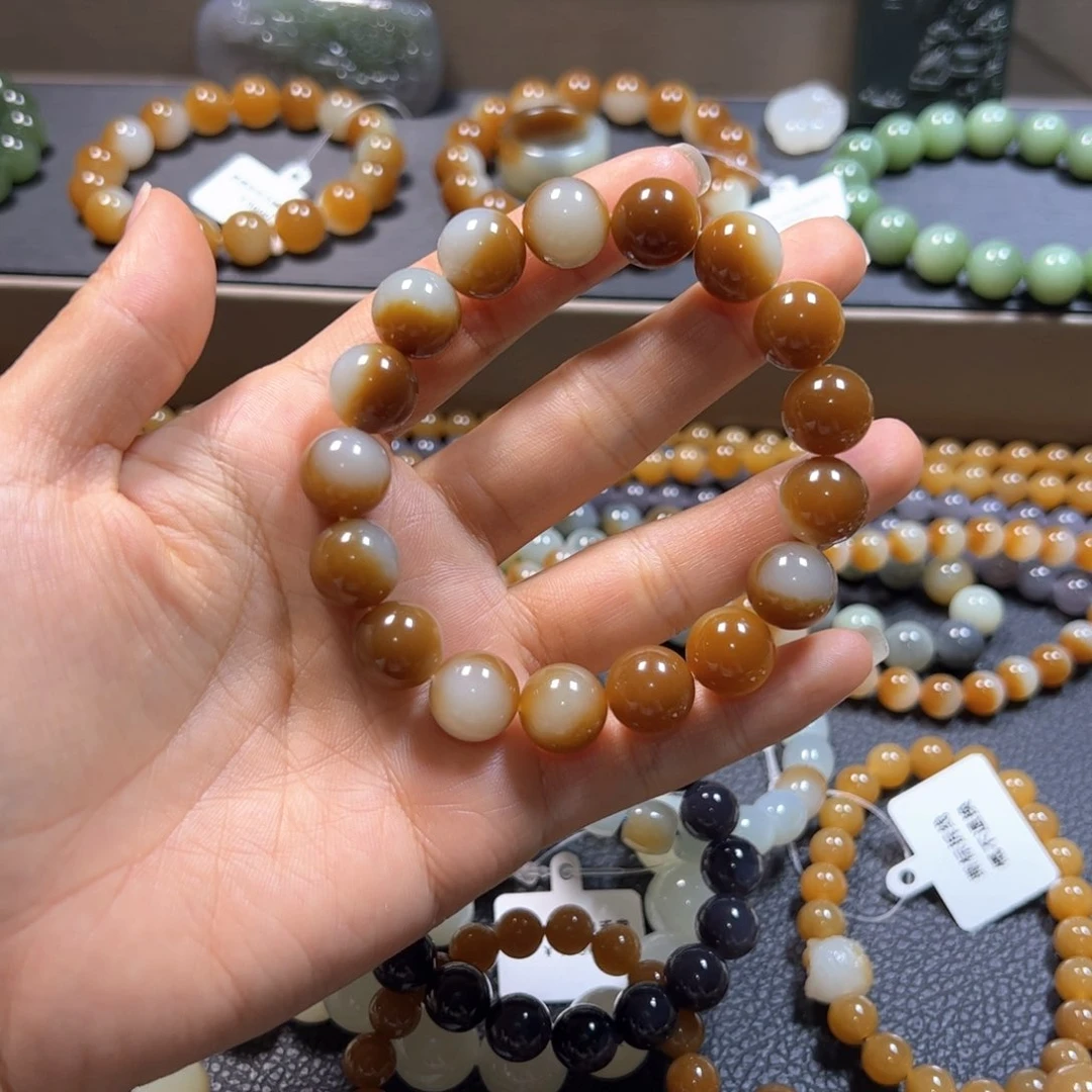 和田玉手链未镶嵌残**甲