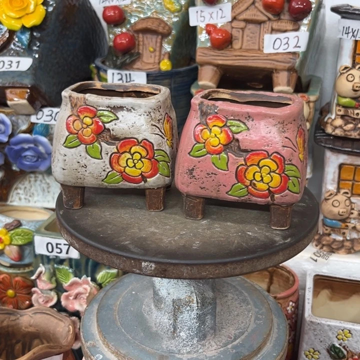 紫砂花盆粗陶材质多肉花盆