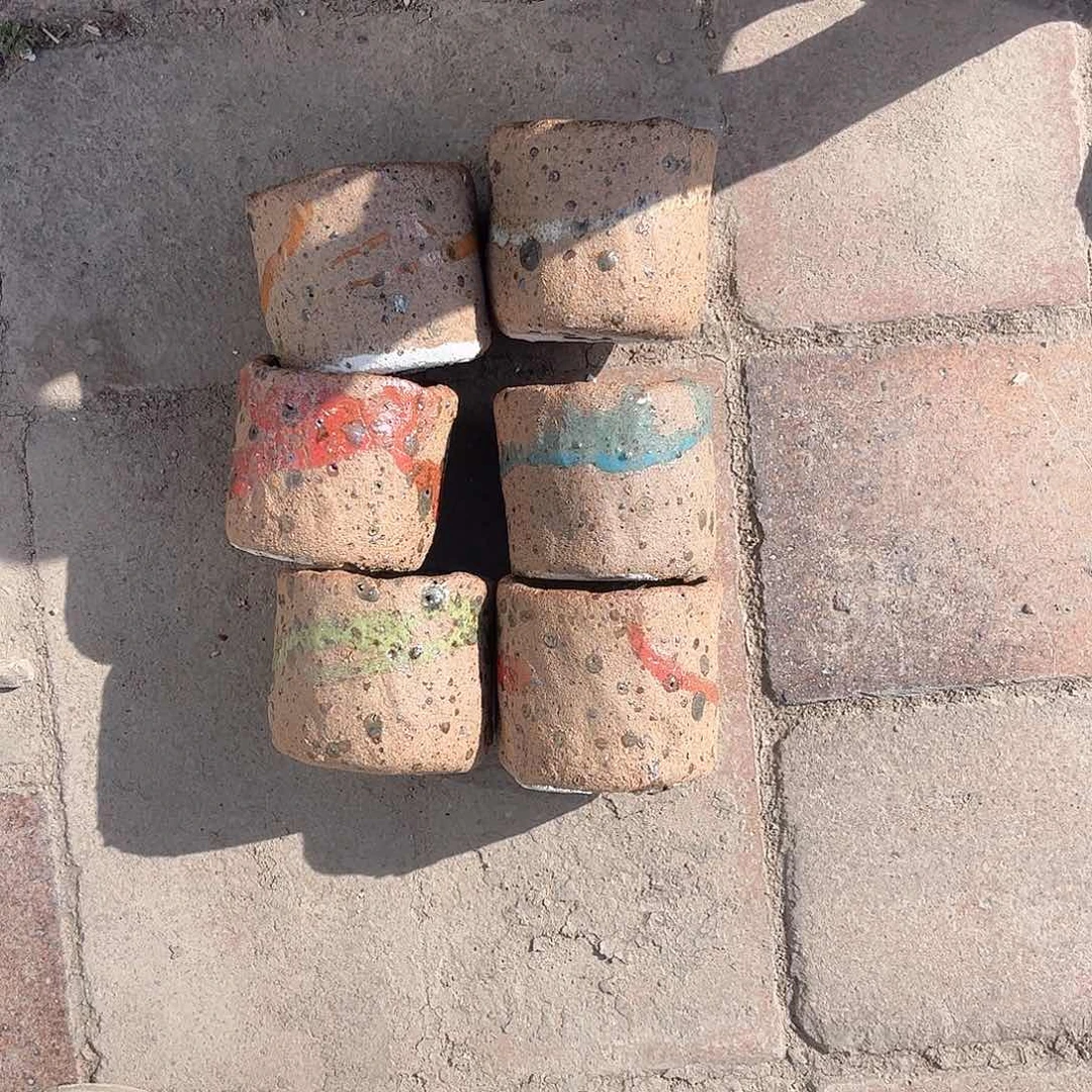 泥塑古镇炻陶花盆