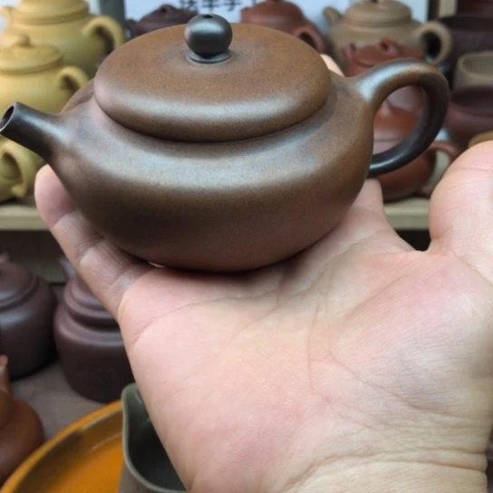 茶壶紫砂紫泥柿园180豪升左右封釉