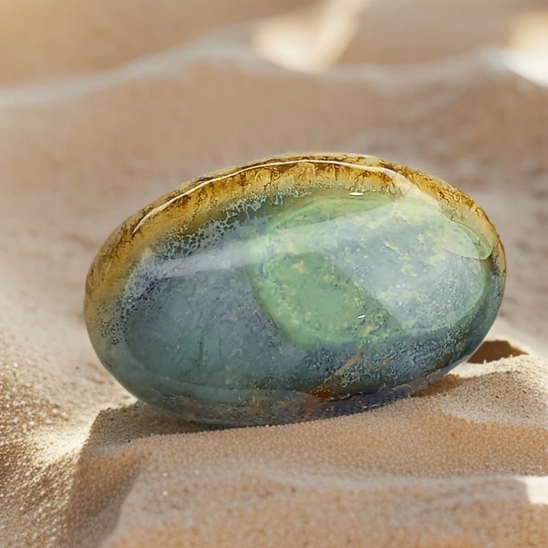 天然绿松石吊坠湖北原矿特色蛋面