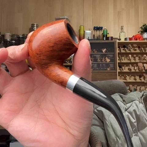 昌化石印石石楠木手工制作烟斗