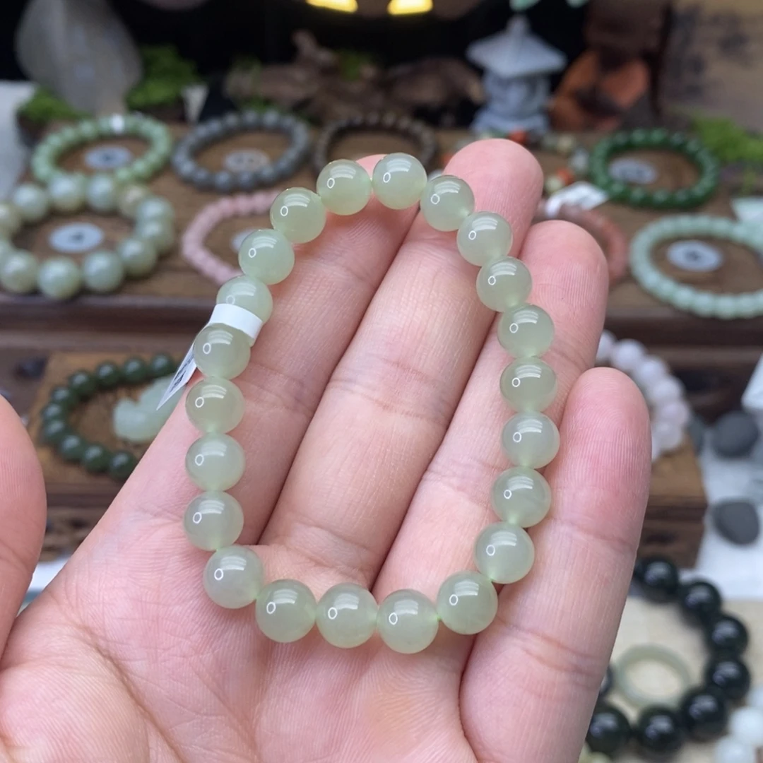 梅***梅和田玉未镶嵌手链高冰晴水卡8