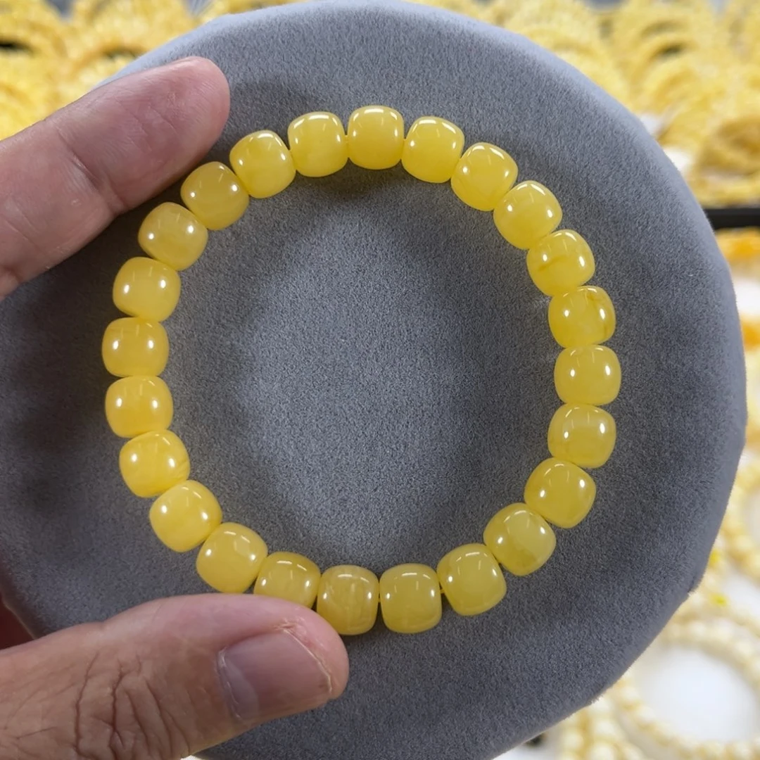 蜜蜡手串未镶嵌L****?纯天然俄料鸡油黄