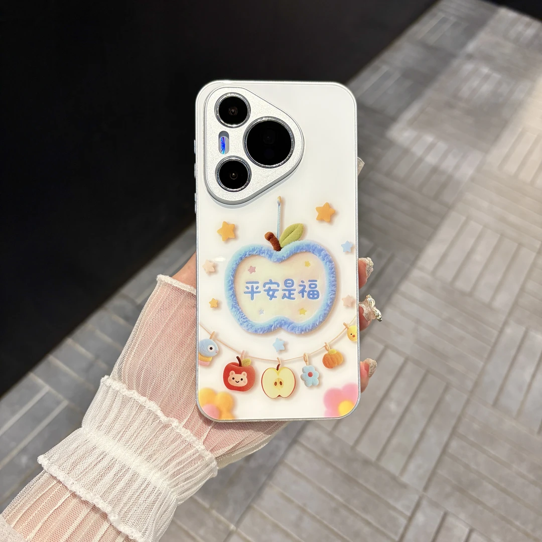 苹果/华为/oppo/vivo/小米 平安是福适用pura70肤感玻璃手机壳