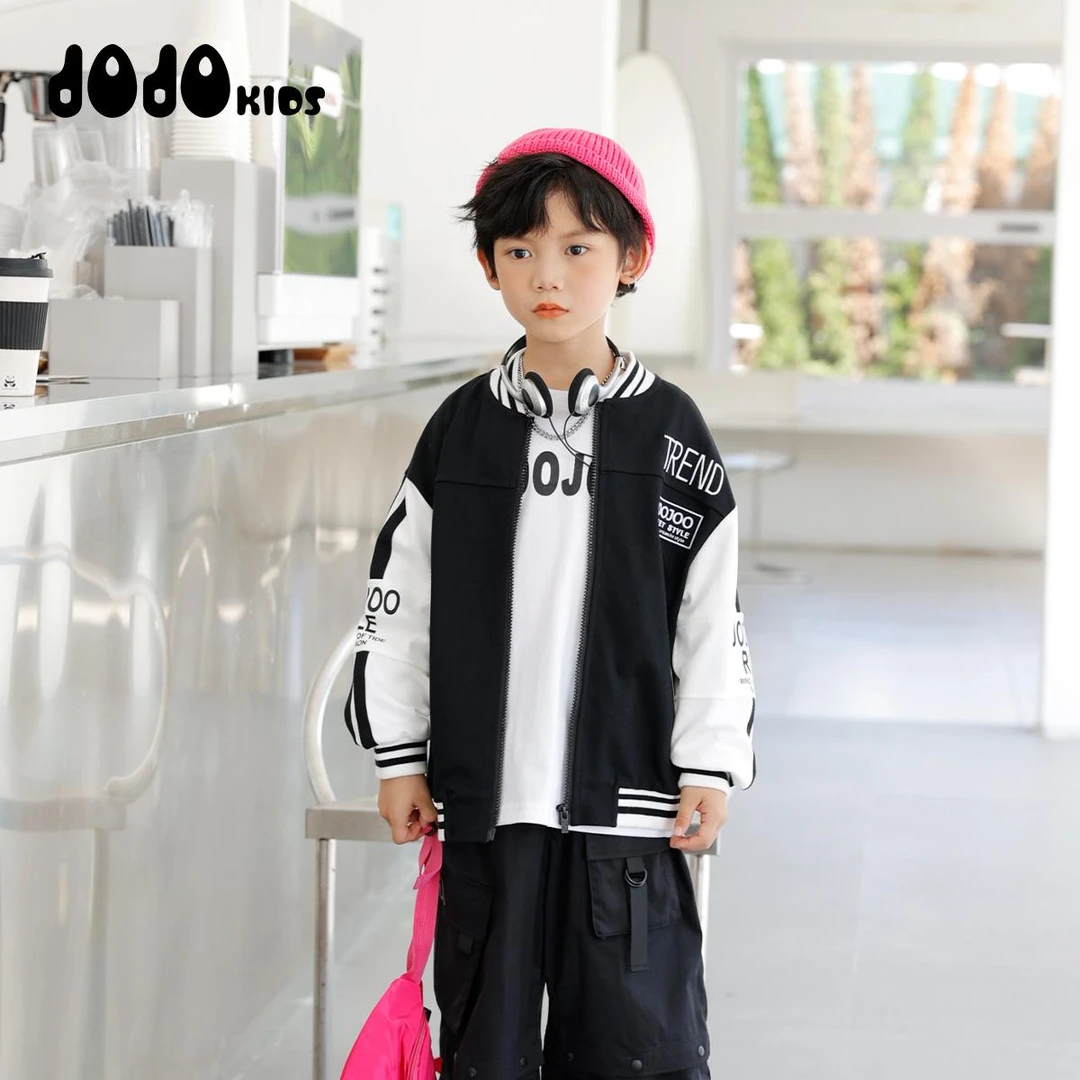 JOOJOO童装男童春季新款外套中大童宽松休闲上衣服开衫14112219