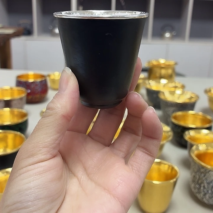 李小鹤铁包银足银999闻香杯15克银50毫升