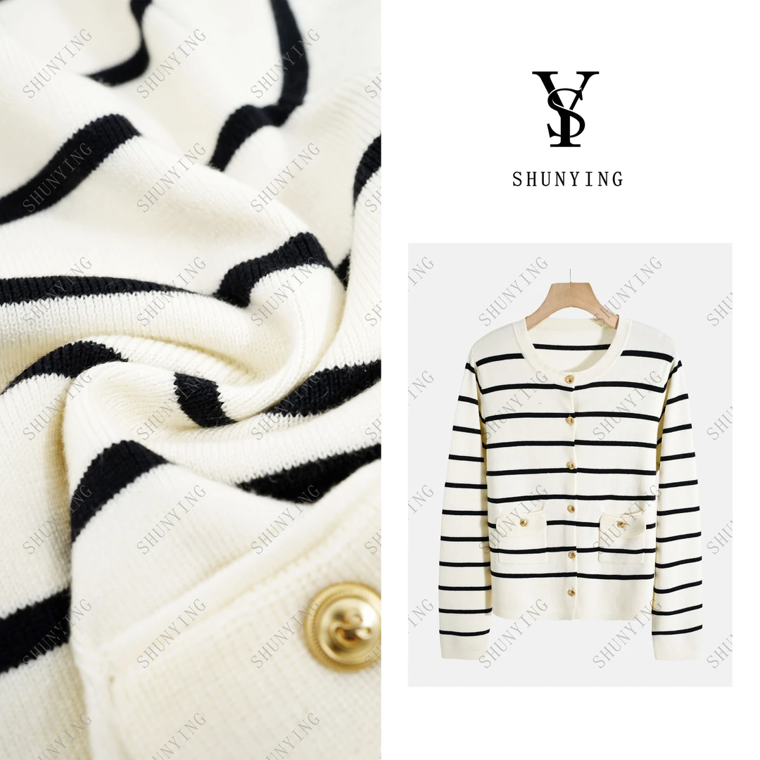 【仟娜】柔软细腻~高级感气质法式小香风气质针织开衫SY66ZZA8251