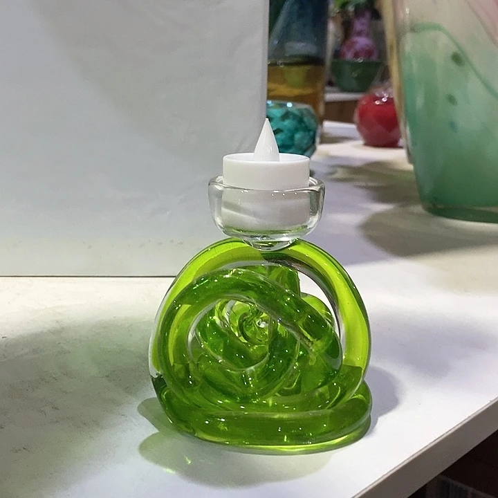 琉璃琉璃花瓶高11口3