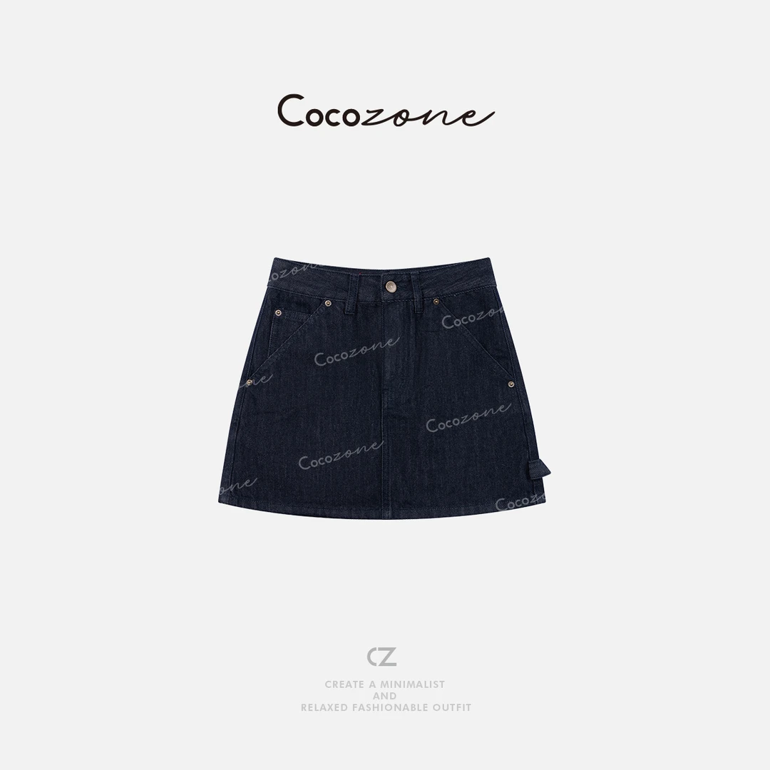 COCO ZONE 刘一一 新款美式百搭显瘦包臀牛仔短裙CD1A0356